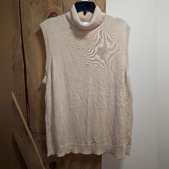 A Diane Von Furstenberg 100% Silk sleeveless mock turtleneck sweater. Size 1X - Picture 1 of 6